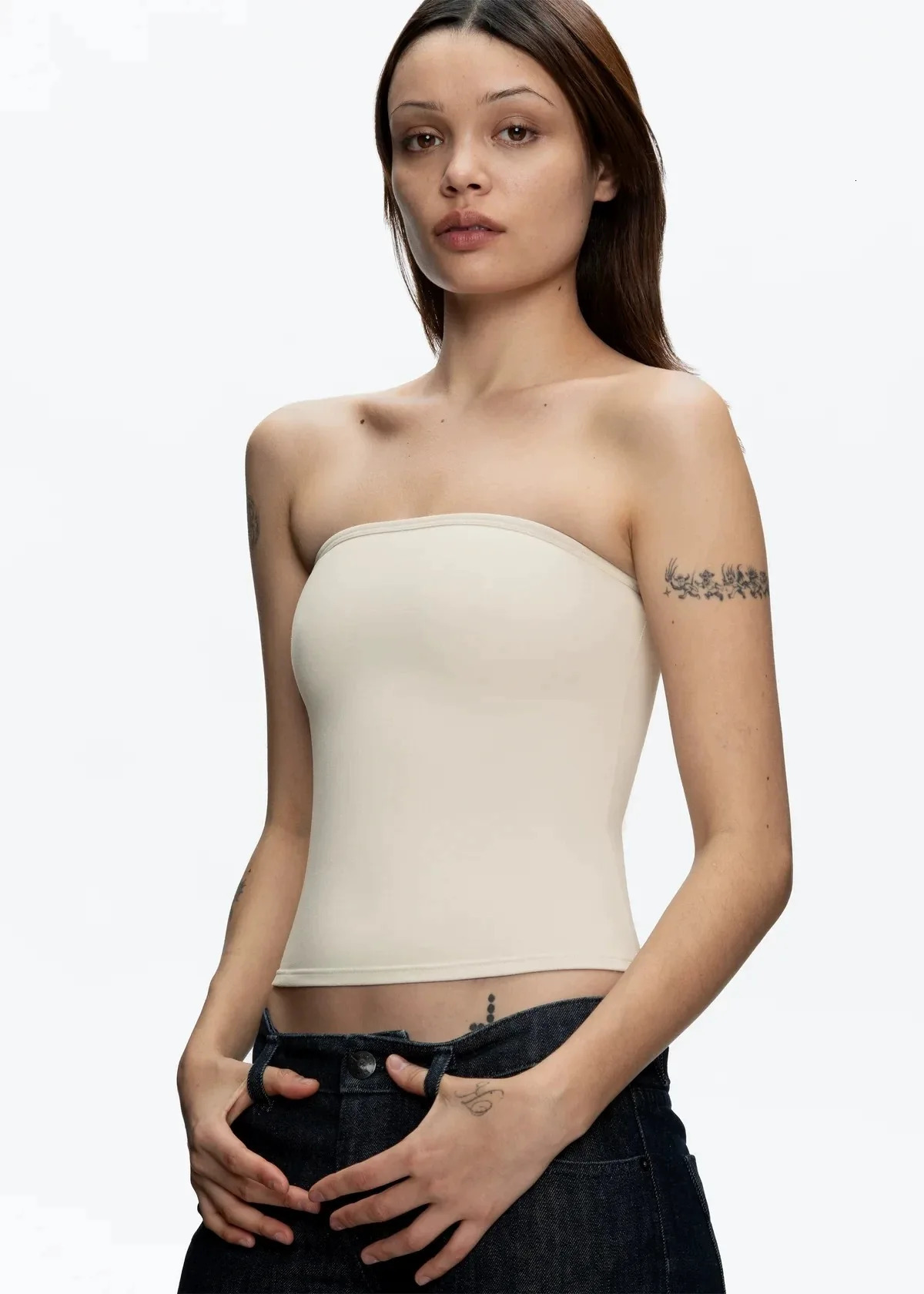 Tank 25ss minimalist style solid color soft slim breathable tube top 250515