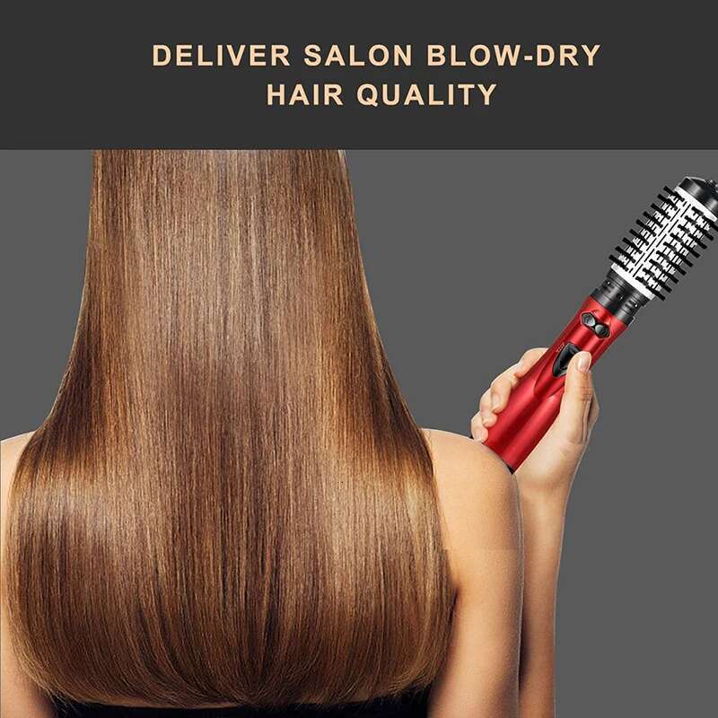 2in1 Auto Curler Rotating Styler & Includes 2 Heads Spinning Hot Air Styling One Step Hair Dryer Brush