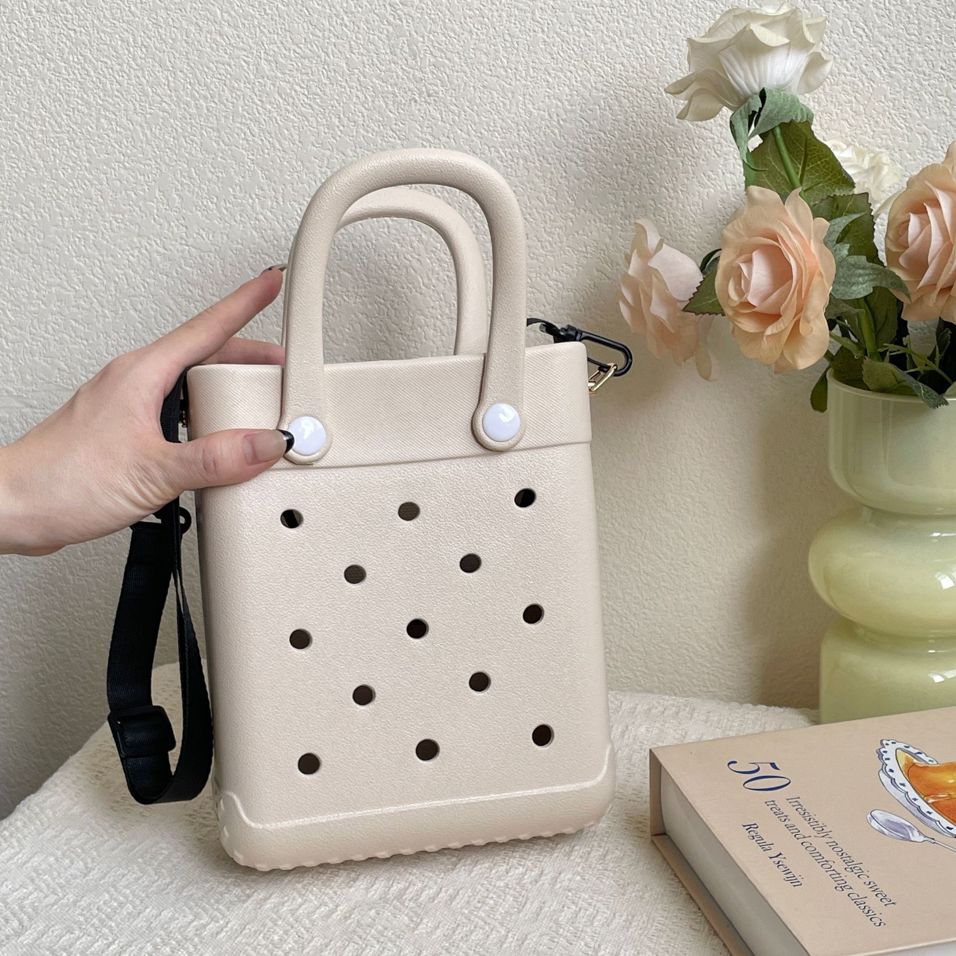 Women's EVA Portable Commuting Handbag Hole Storage Small Square Bag