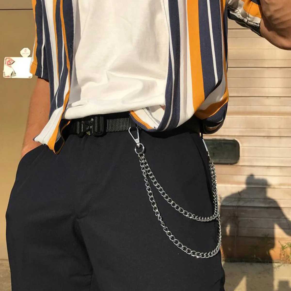 Punk Style Metal Fashion Waist Chain Jeans Accessories Pendant Hip-hop Versatile Pants Chain Y250515
