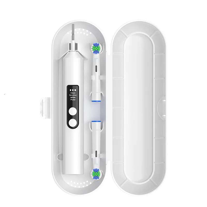 Round head rotating visual electric toothbrush display automatic rechargeable adult couple men and women gif
