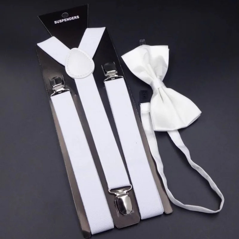 Suspenders Bowtie Sets Mens Women Boys Party Wedding Y-Back Shirt Braces Butterfly Belt Bow Tie Suit Accessories Gift 250515