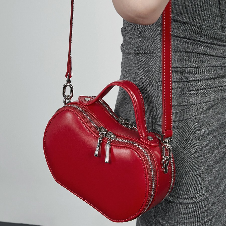 2025S designer niche fashion handbag women genuine leather red apple armpit shoulder crossbody shell bag