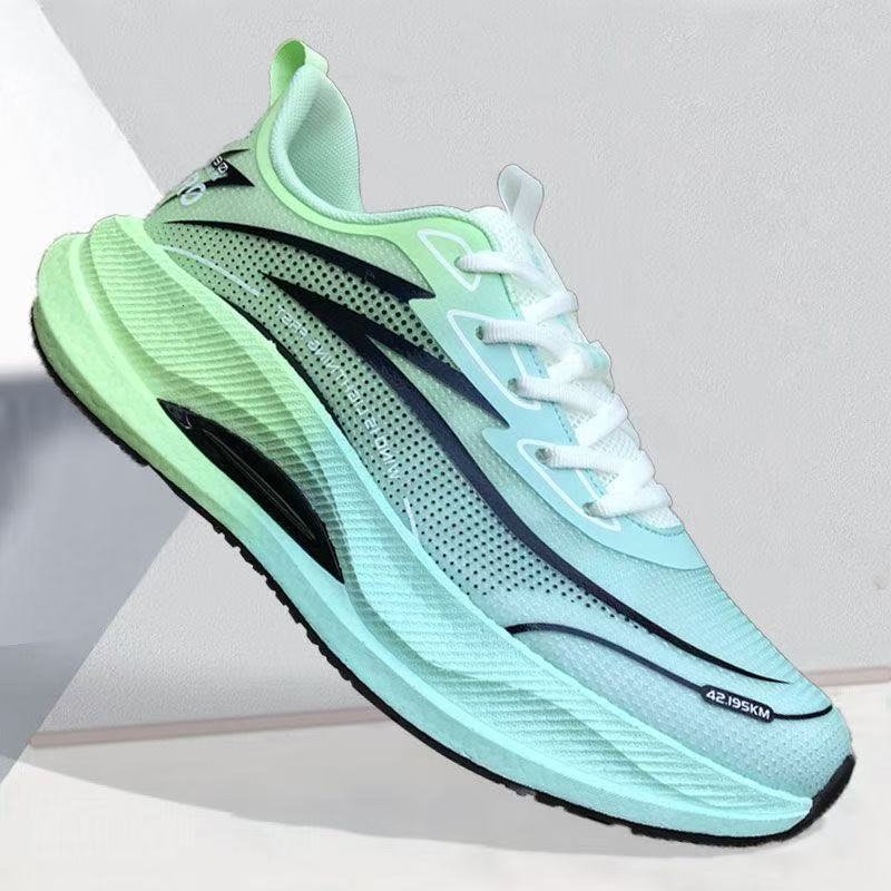 Men's new trendy ultra light carbon plate shock-absorbing running shoes, men's breathable casual sports shoes