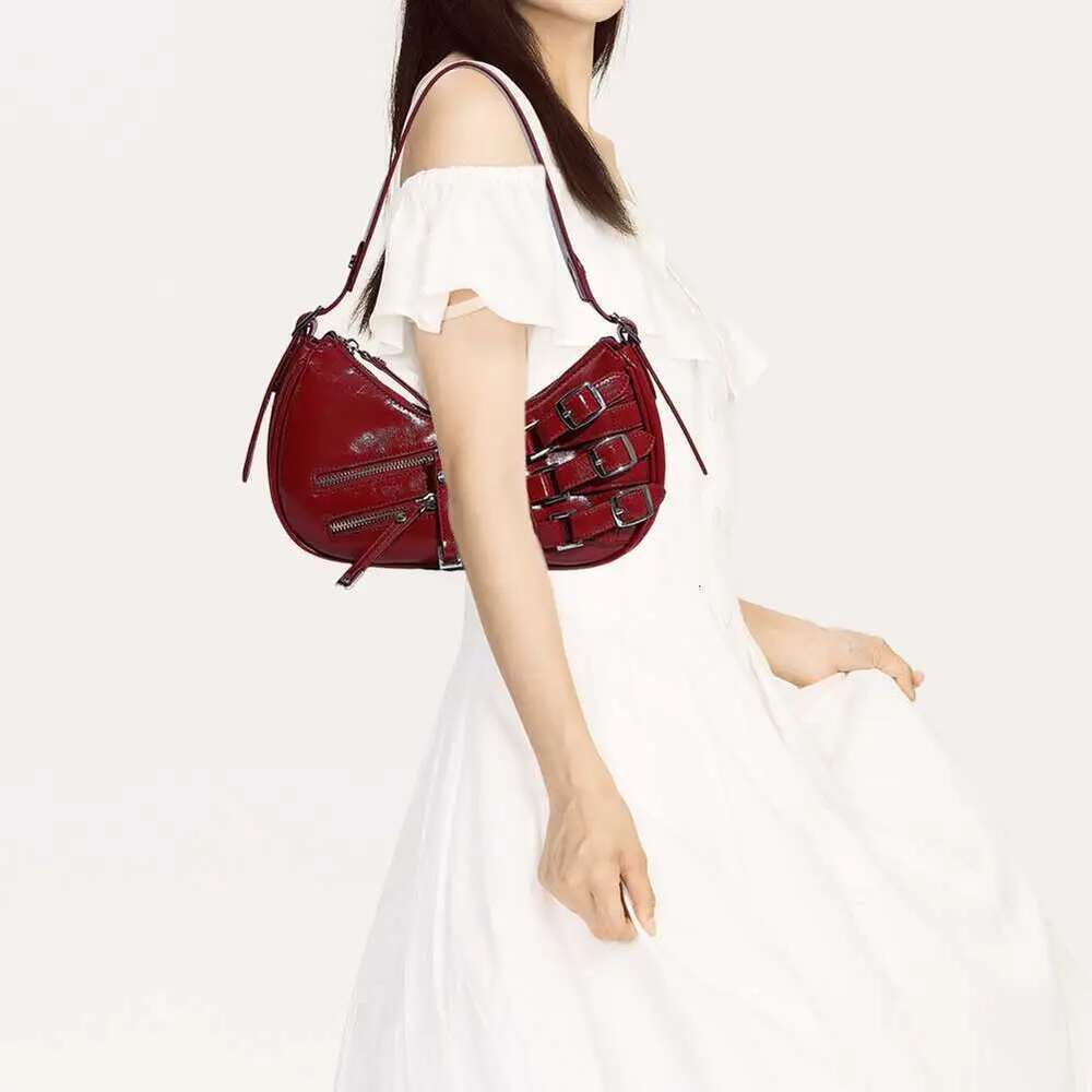 Y2k Vintage Armpit Shoulder Underarm Tote Bag Ladies Sling Bags Leather Rock Girls Zip Purses Casual Women Handbags
