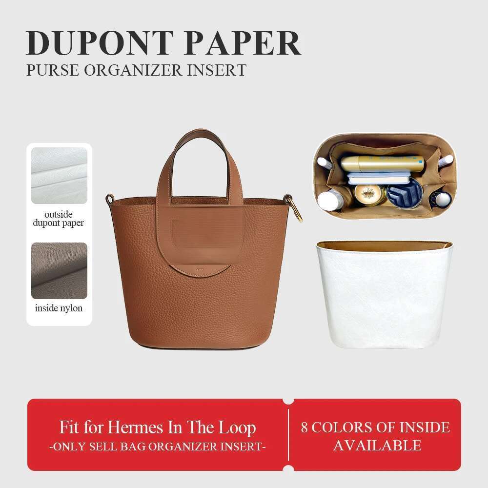 Dupont Paper Purse Insert Fit For The Loop Zipper Inside Makeup Storage In Inner Liner Organizer Bag