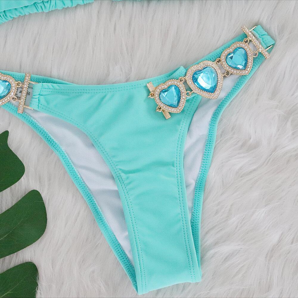 2025 Sexy Luxury Designer Swimsuit Heart-shaped Crystal Bright Diamond Red Bikini Women's Split Strap Metal Accessories Beachwear
