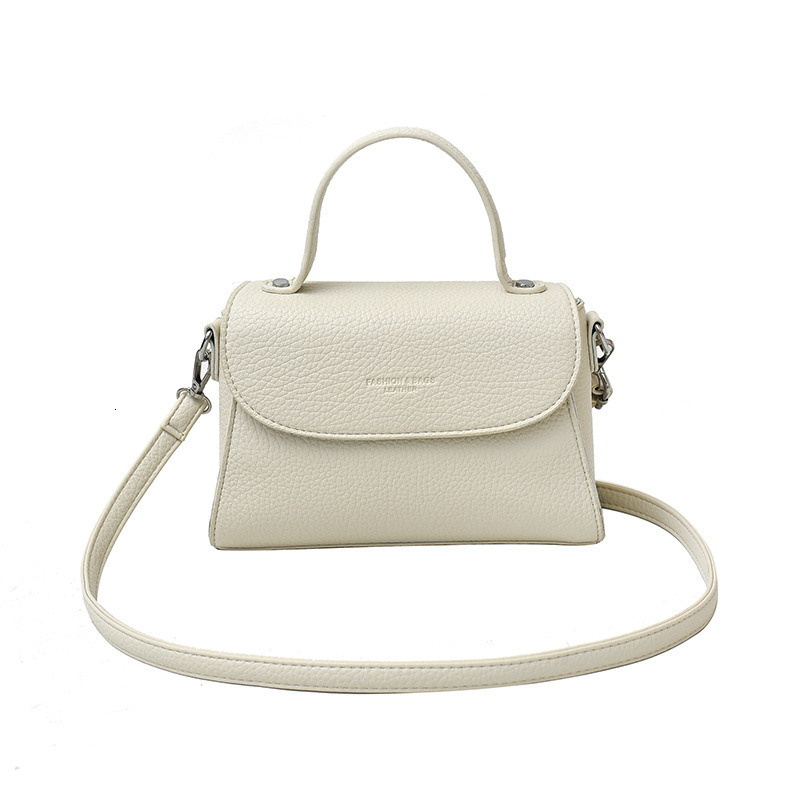 2025 Summer New Commuting Fashion Trendy Handheld Small Square for Women, Simple and Western Style Lychee Pattern Single Shoulder Crossbody Bag