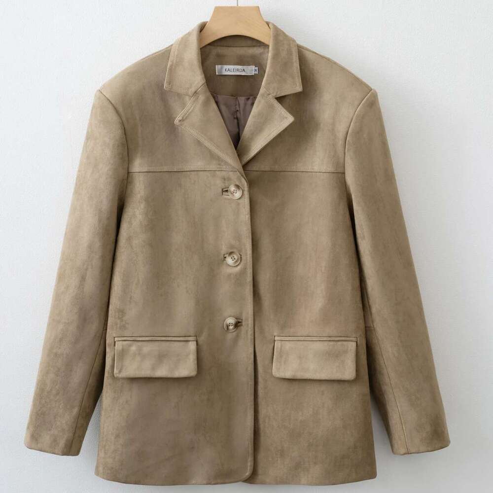 2025 Fall / Autumn Winter New Women Fashion Suede Jacket Basic Blazer