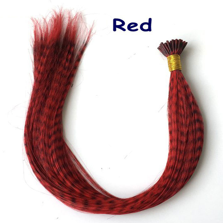 LeeWin 100pcs 16" Synthetic Feather Hair Mixed Color Feather Extensions I-tip Pre-bonded Hair Extensions Colorful Hair Feathers Extensions Long S
