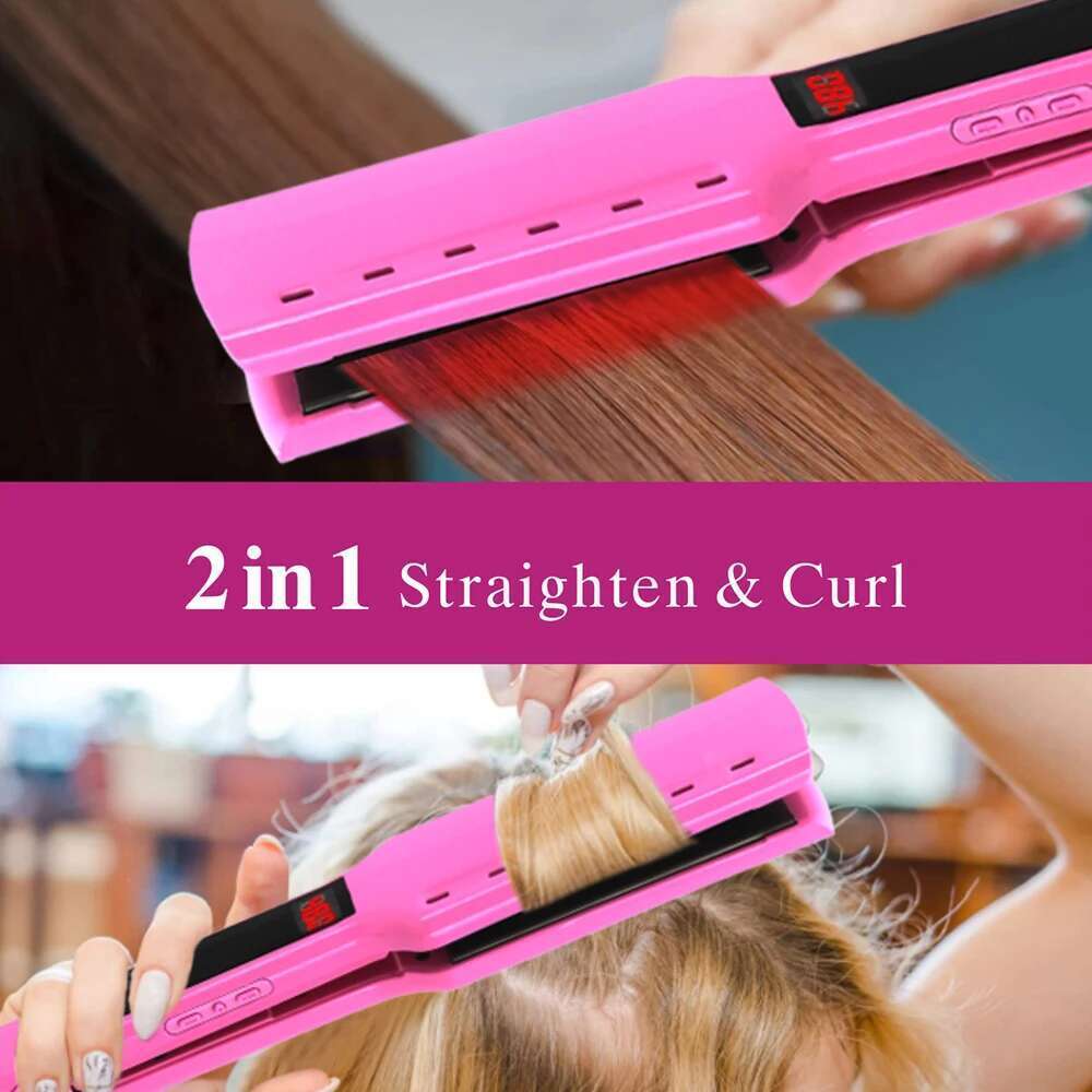 Straightener Curler 480 Degrees High Temperature Titanium Plate Vibrating Flat Iron Keratin Treatment Hair Styling Tool