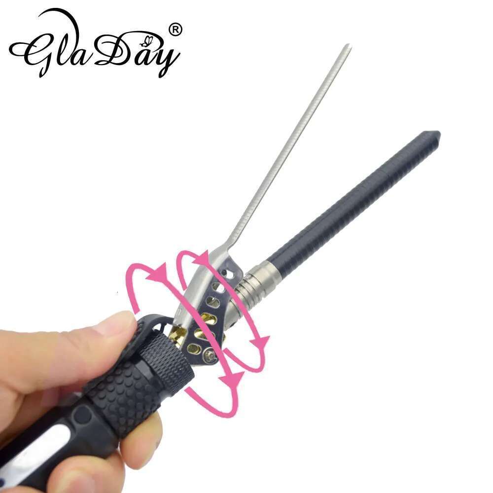 Men's Curler Ceramic 7mm Wand Small Deep Curly Hair Curlers Rollers Curling Iron Rotating 360 Degree