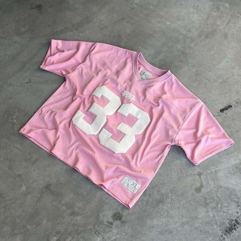Y2K Retro Jersey Quick Dry Breathable Mesh T Shirt Men Women Street College Sports Oversized Unisex Football Training Wear