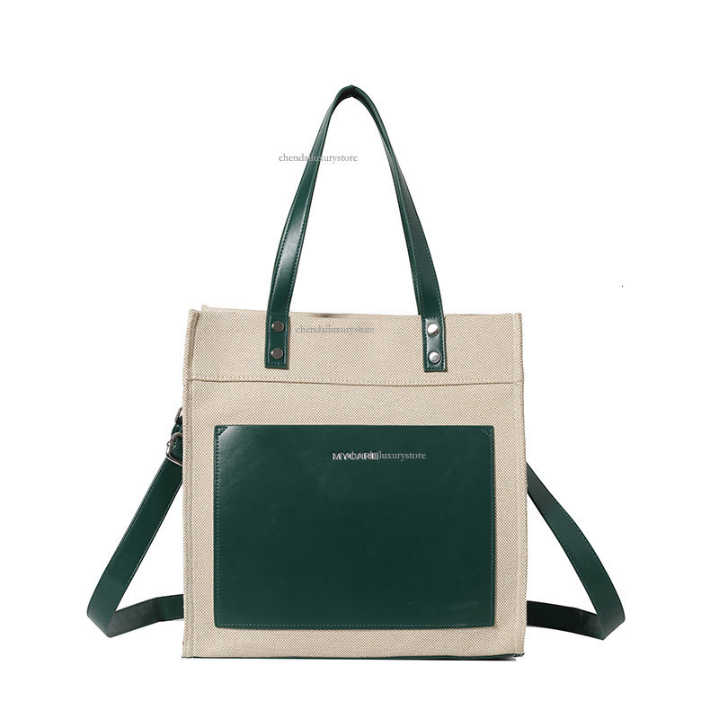 Designer Bag Women's Fashion Canvas Contrasting Color Handbag Business Commuting Shoulder Bag Shopping Shopping And Shopping Large Capacity Cross