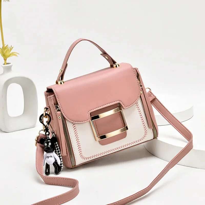 2024 Summer Girls' Small Square Bags New Trendy One Shoulder Crossbody Bag Quality Leather Ladies Purses And Handbags Women