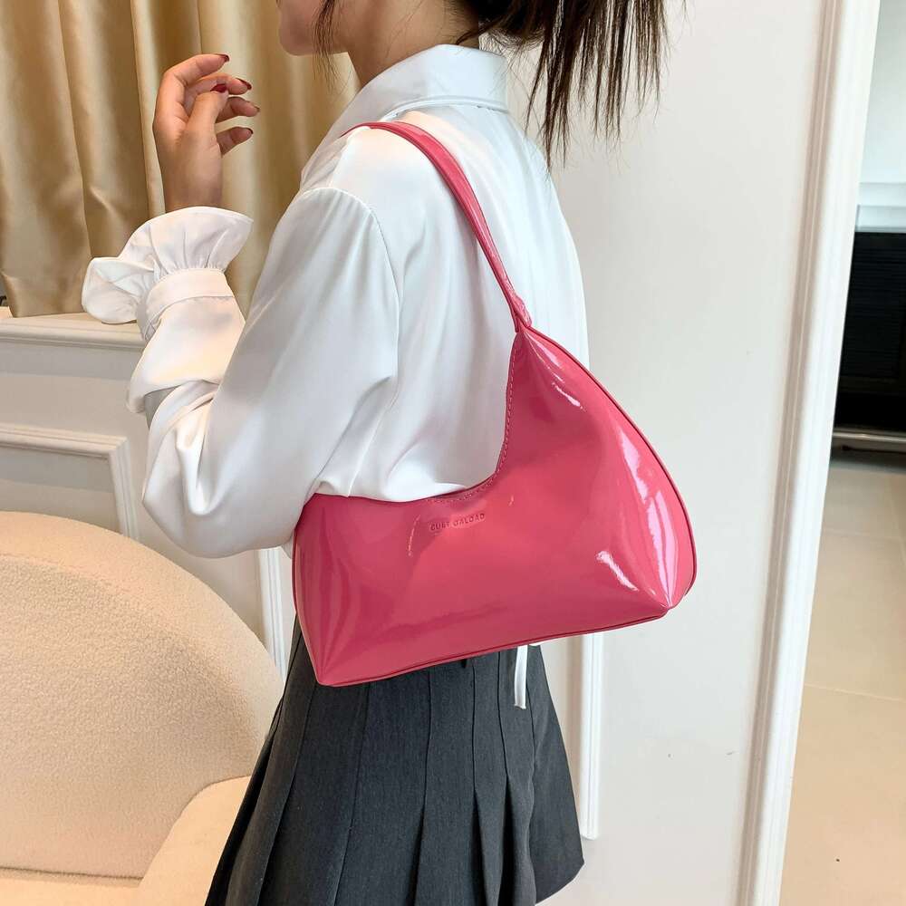 2025 New Patent Leather Shoulder Bag Fashion-Forward Design, Ideal For Shopping Dating Outings, Trendy And Elegant Accessory