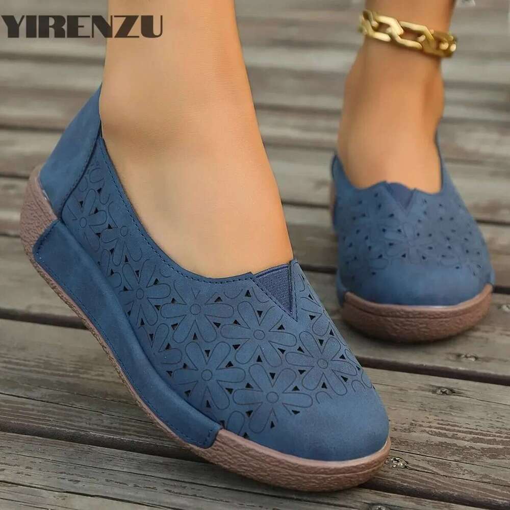 Spring Autumn Women Flats Platform Loafers Ladies Genuine Leather Comfort Wedge Moccasins Orthopedic Slip on Casual Shoes