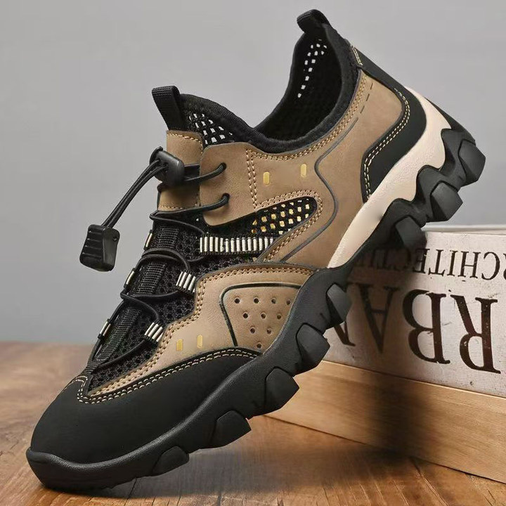 2025 Summer Breathable Stitching Casual Men's Mountaineering Hiking Mesh Shoes
