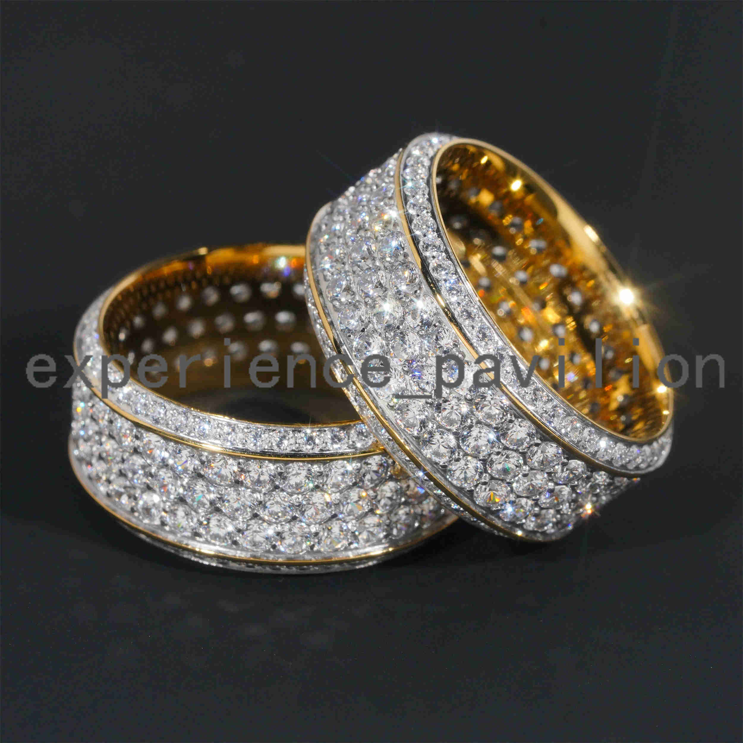 Wholesale Price Iced Out Moissanite Diamond Cuban Rings 925 silver 925 silver 925 silver Hip Hop Ring Men Diamond Ring