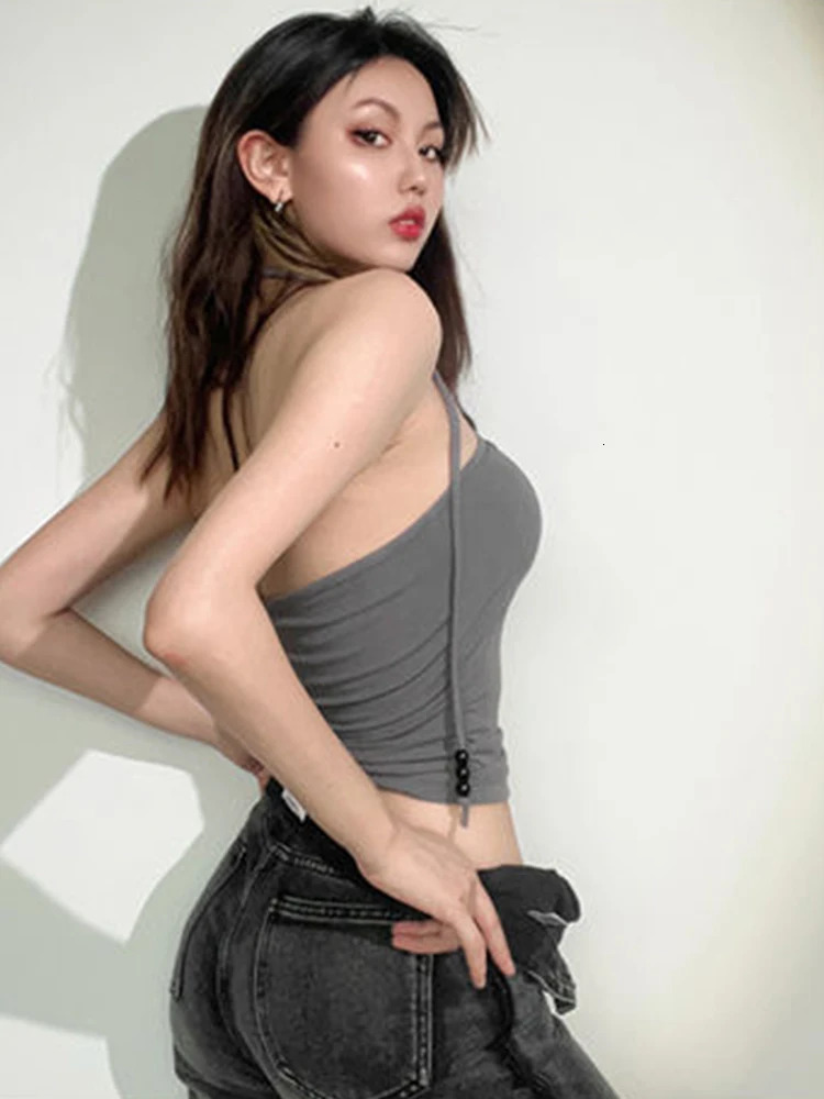 Personalized street star print sleeveless girl vest n Gothic punk 2000S Y2K retro crop top sexy club womens clothing 250506