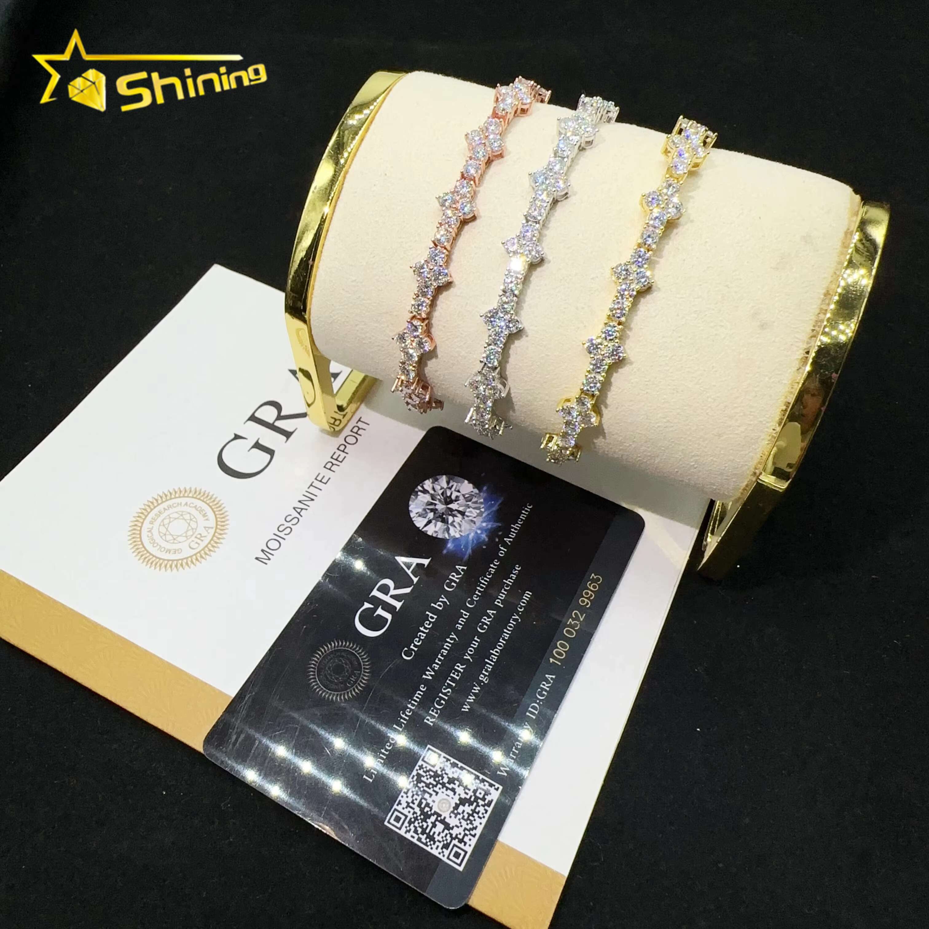 RTS 3mm Cross Bracelet Silver 925 Vvs Moissanite Hip Hop Iced Out Lab Diamond Fine Jewelry Tennis Chain Bracelet