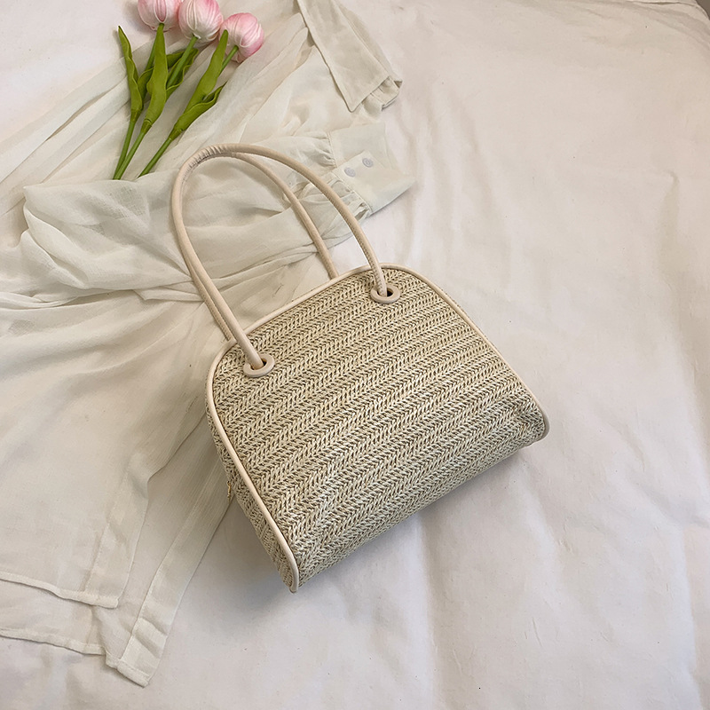 New Large Capacity Straw Woven Women's Handbag Designer 2025 New Fashion Style Shouldered High end Sensory Communication Underarm Bag Casual