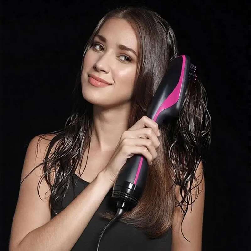 Professional Salon One-step Hair and Hot Air Electric Fast Heating Blow Dryer Brush Straightening Comb