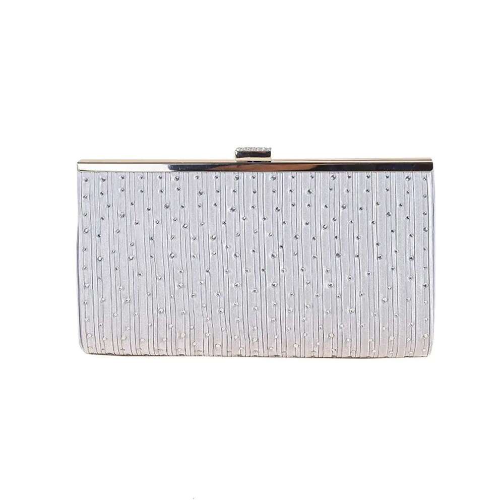 Women's Clutch Wedding Party Sier Evening Large Capacity Simulated Silk Shoulder Bag Fashion Purse
