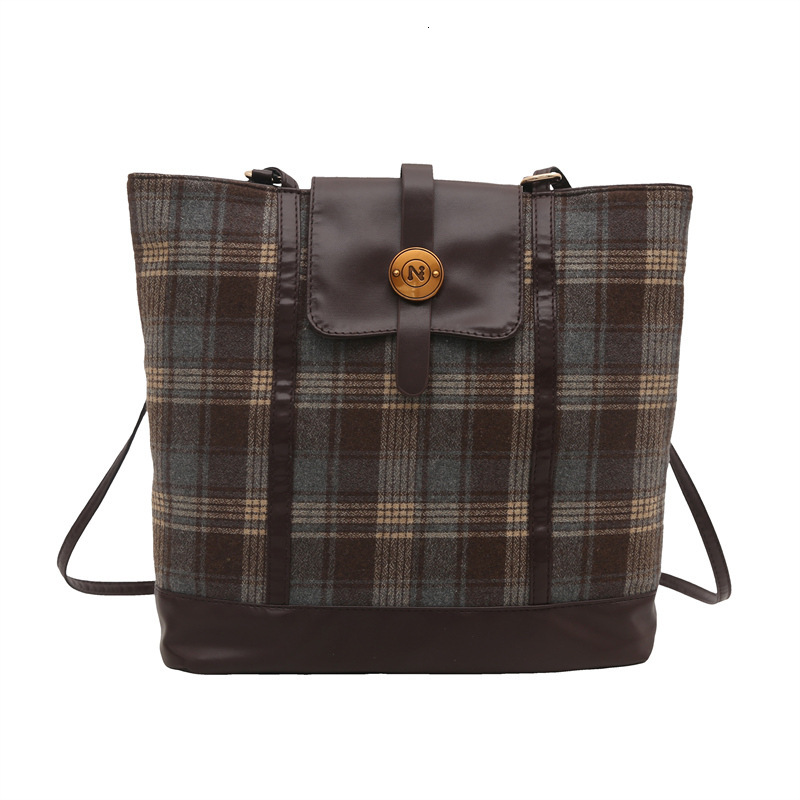 Free Delivery Designer Bag Large Capacity Checkered Tote For Women 2025 New Versatile Shoulder Casual Travel Backpack Luxury Bag