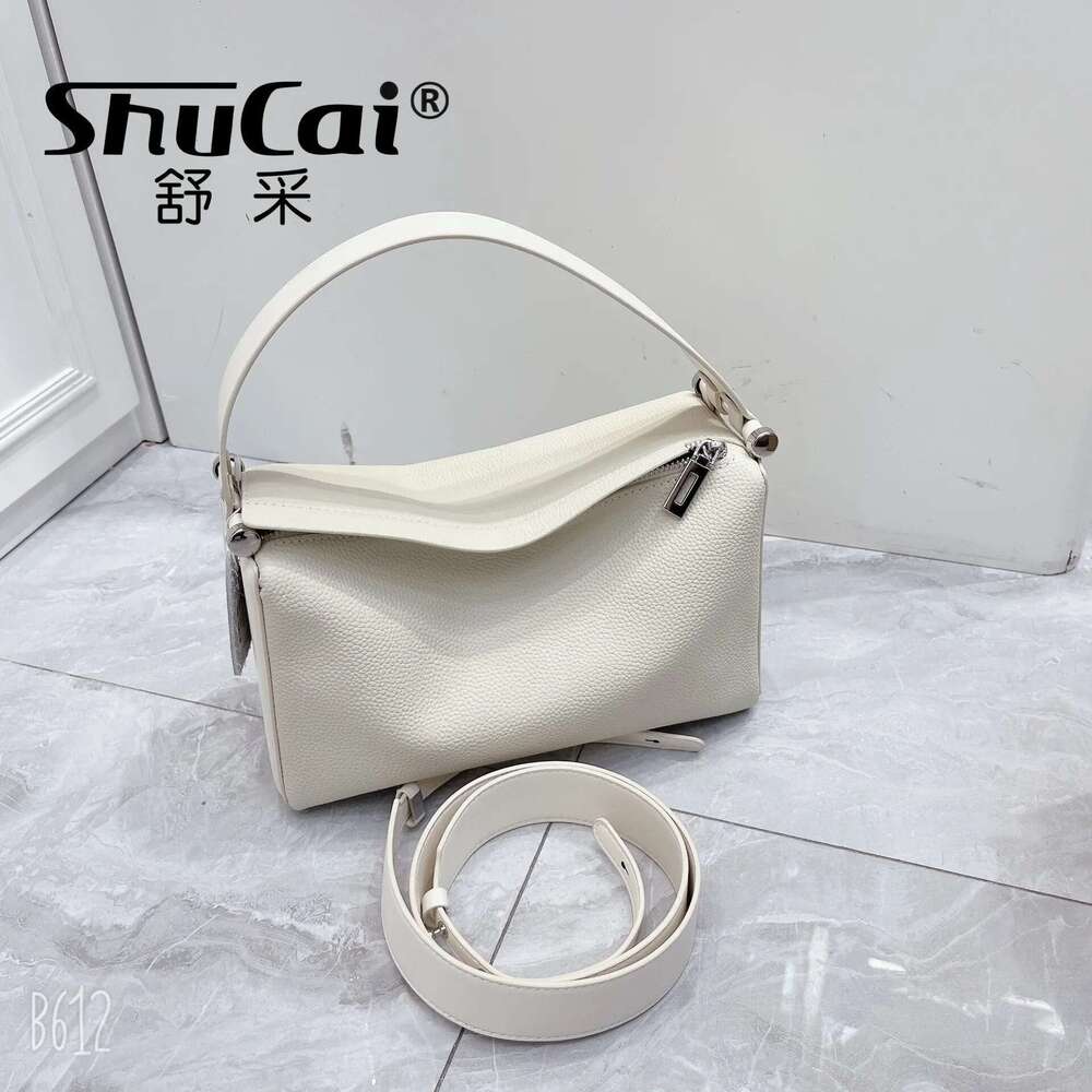 Cowhide Women's Purple Armpit 2025 New Designer Fashion Genuine Leather Shoulder Crossbody Boston Pillow Bag Female