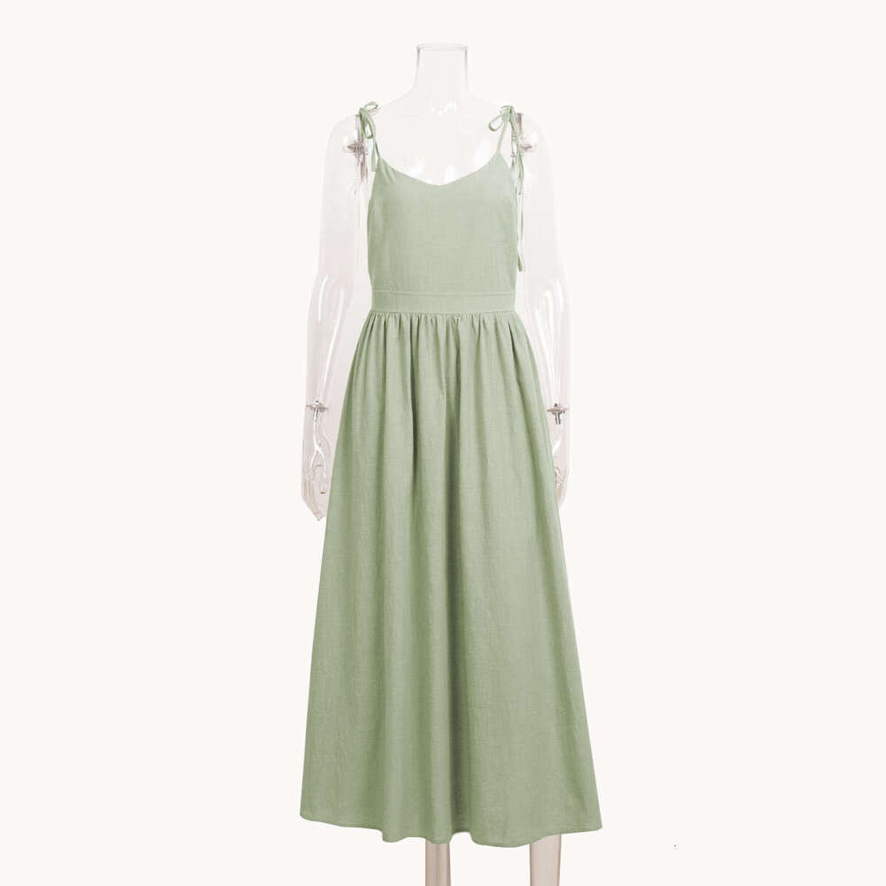 White Dress Maxi Dress Pure Cotton V-Neck Camisole For Women In The Spring Of 2025, Elegant And Sexy Style, Strapless Backless Dress KQ