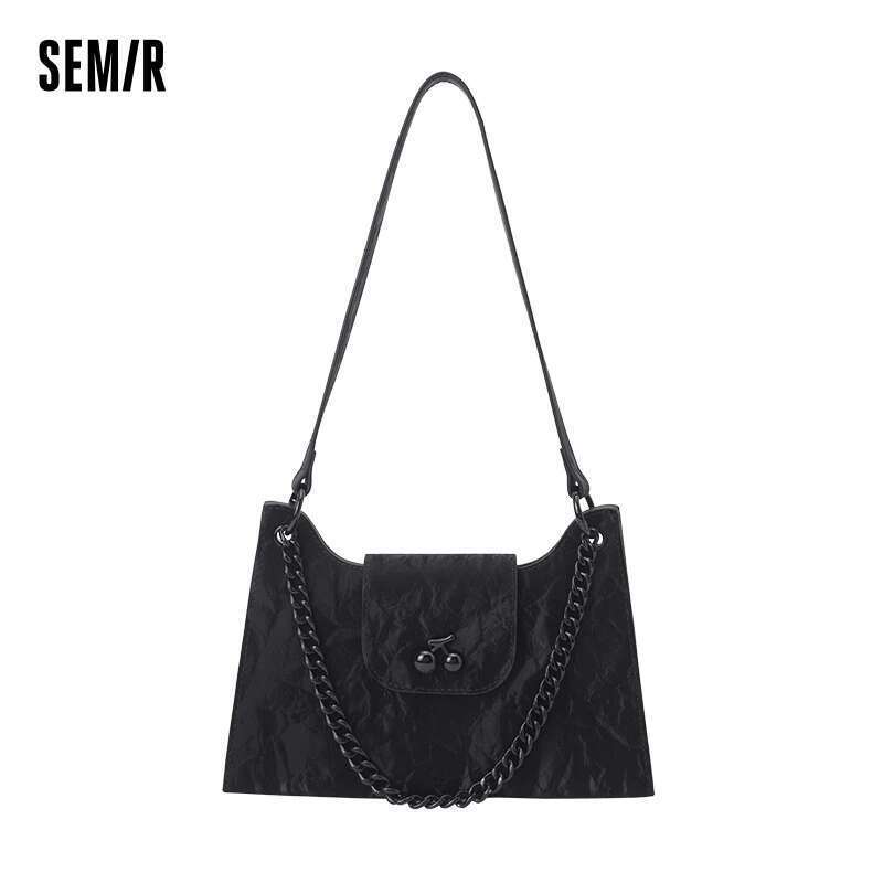Semir Women Design Sense Accordion Handbag Elegant Temperament Single Shoulder Crossbody Bag