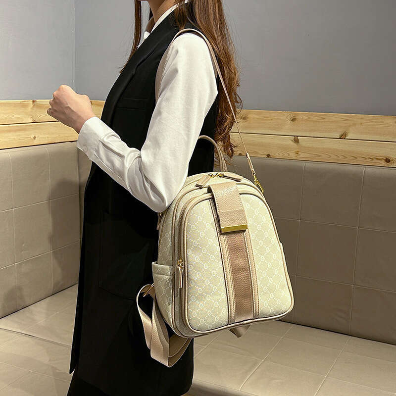 Designer Pack Shoulder For Women New Trendy Printed Wide Shoulder Strap Backpack Travel Bag High luxury handbag