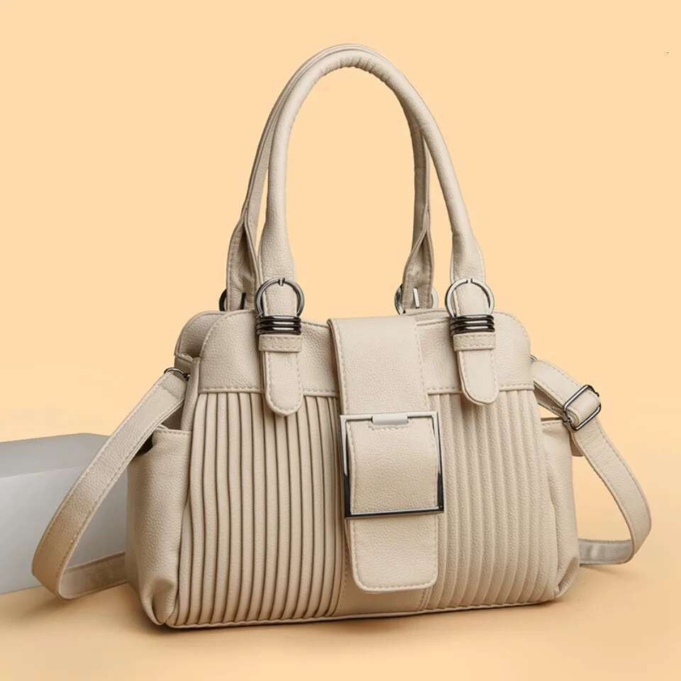 Two-Layers Ladies Casual Tote Hand Bag Leather Handbags Designer Daily Commuting Shoulder Bags For Women Mother Sac