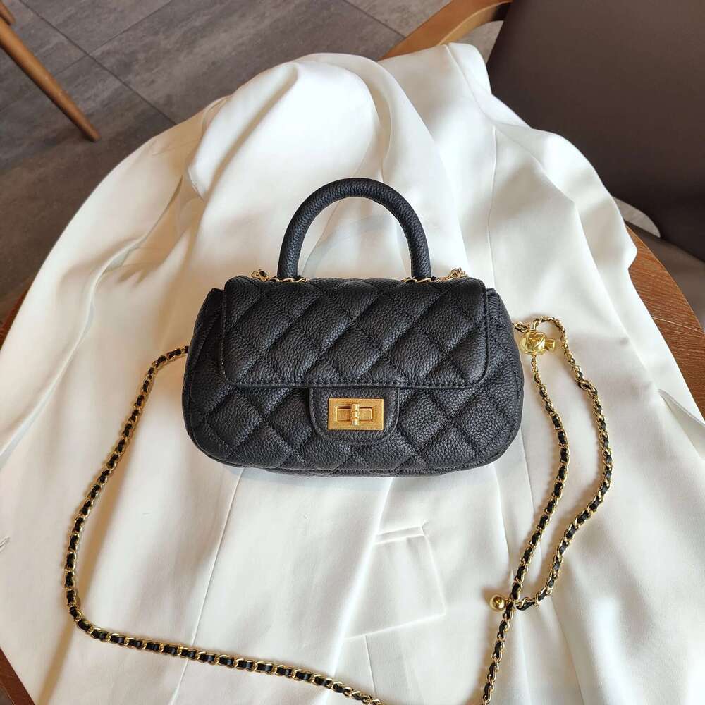 Genuine Leather Women Chain Female 2025 New Handbag Head Layer Cowhide Small Square Shoulder Crossbody Bag for Woman
