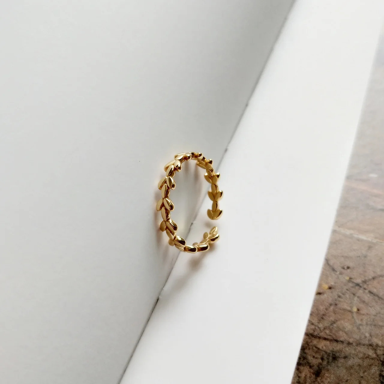 925 Sterling Silver Korean Version Simple LOVE Leaf Ring Women Small Cute Proposal Party Jewelry Girlfriend Gift 250515