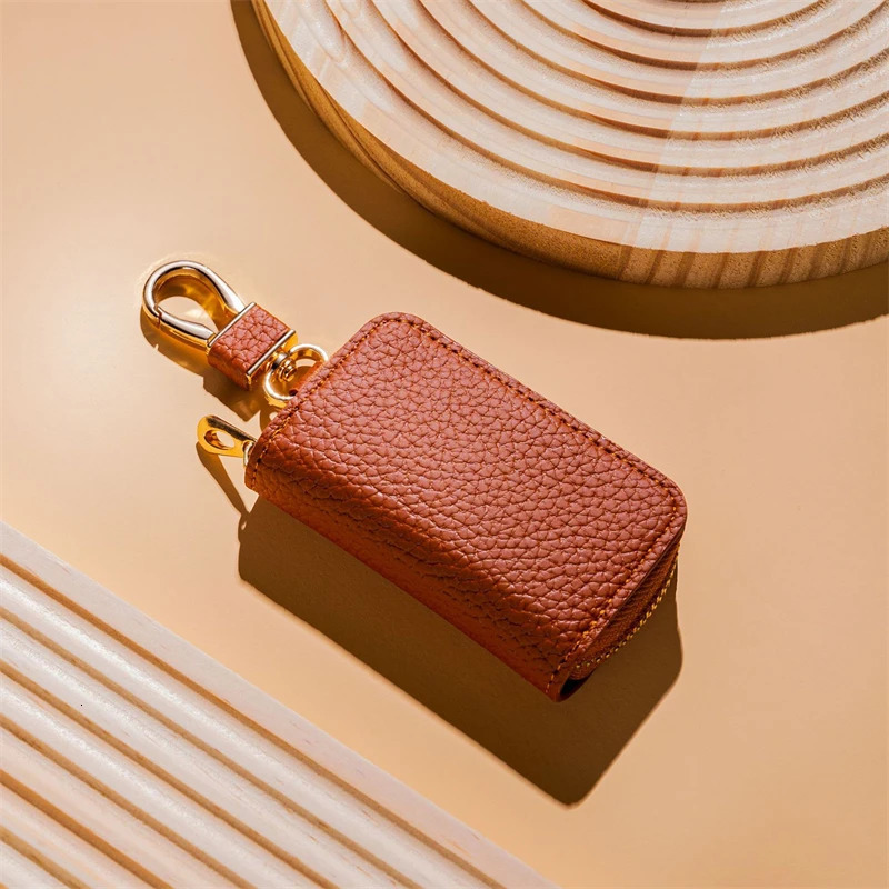 PU Key Pouch Zipper Key Holder Organizer Car Key Bag Wallet Keychain Fashion Simple Key Case Bag Men Women Car Key Protect Cover 250515