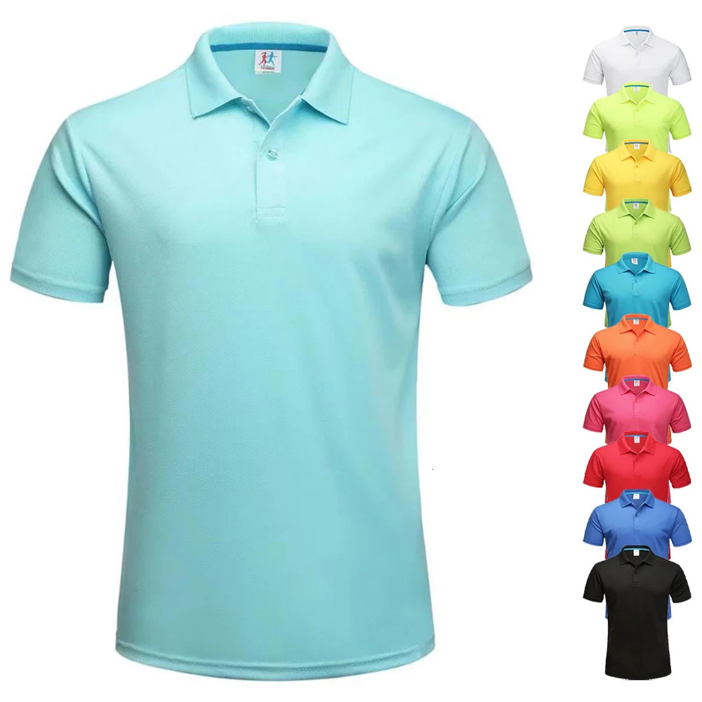 Plain Dry Fit Polo T Shirts Men Breathable Polyester Golf Shirt Unisex Quick Dry Sport Collar T-shirt Camisas Polos Para Hombres 250515