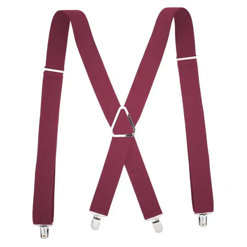 Suspenders Men Adjustable Elastic X Back Pants Women Suspender for Trousers 2.5CM Width 4 Clips Back Braces 250515