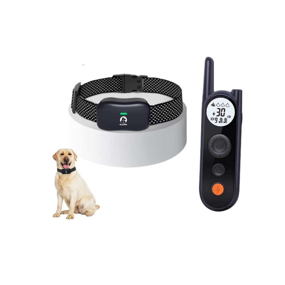 mimofpet brand 1800 meters 6000 feet training antibarking device electronic fence 2 in 1 wireless smart dog collar