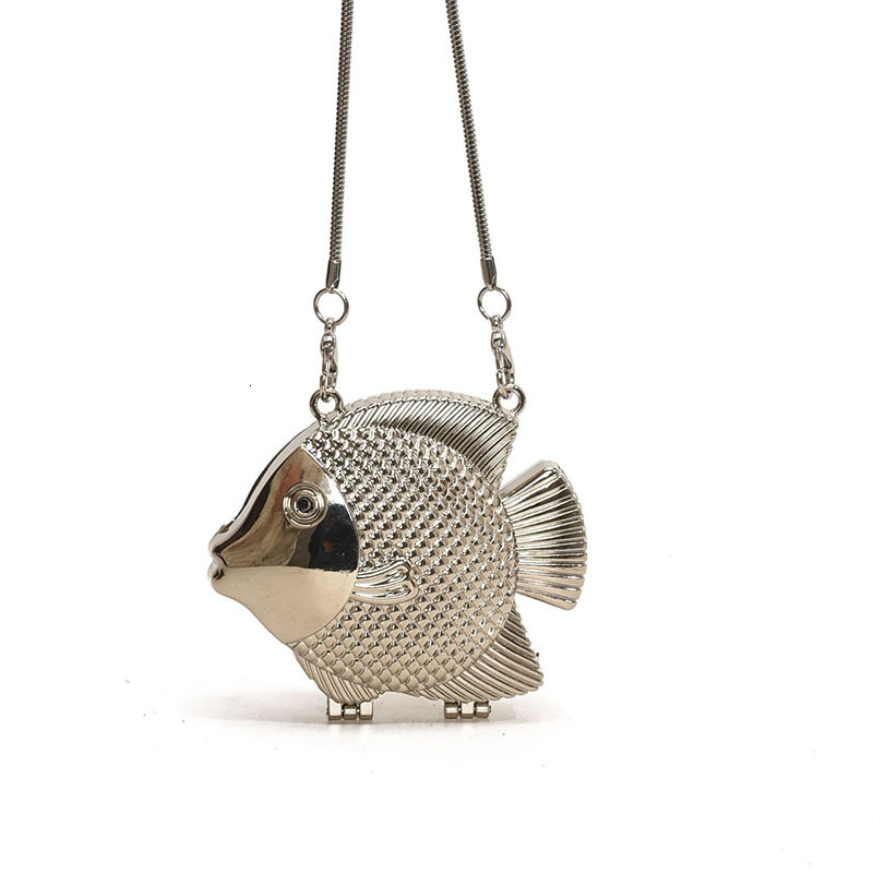 Free Delivery Designer Bag Personalized Metal Fish Shaped Cute Mini High End 2025 New Internet Famous Western Style Women's Luxury Bag