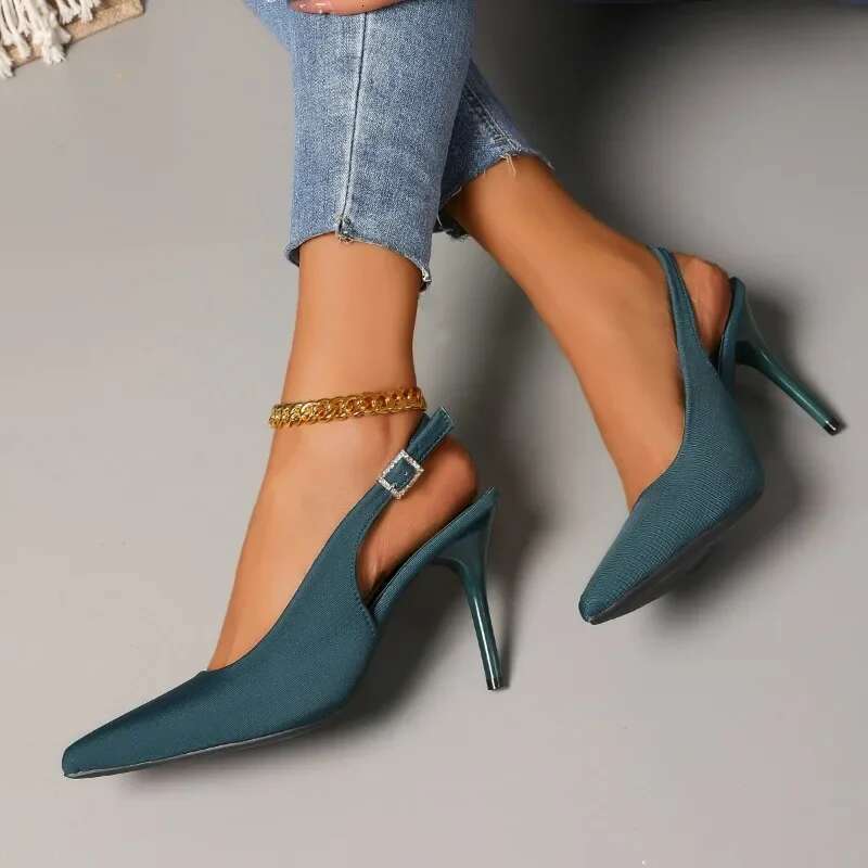 Leopard Print Shoes 2025 Summer New Item with Exposed Heel and Mixed Strap High Heels Pointed Women's Sandals