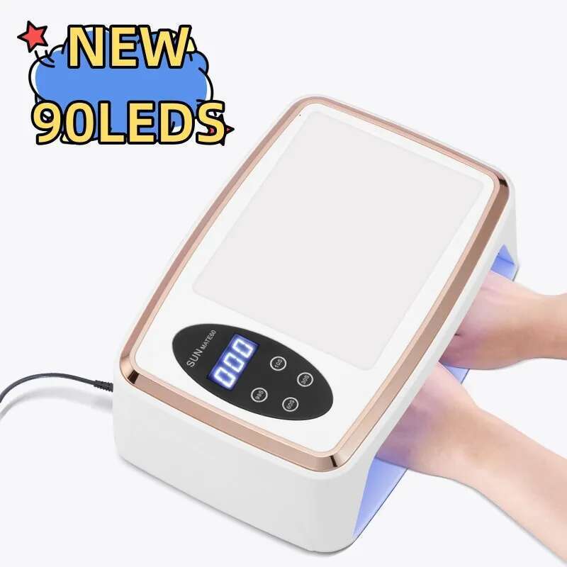 90 LEDS Dryer LED UV Lamp for Curing All Gel Nail Polish Motion Sensing Manicure Pedicure Salon Tool Big Space
