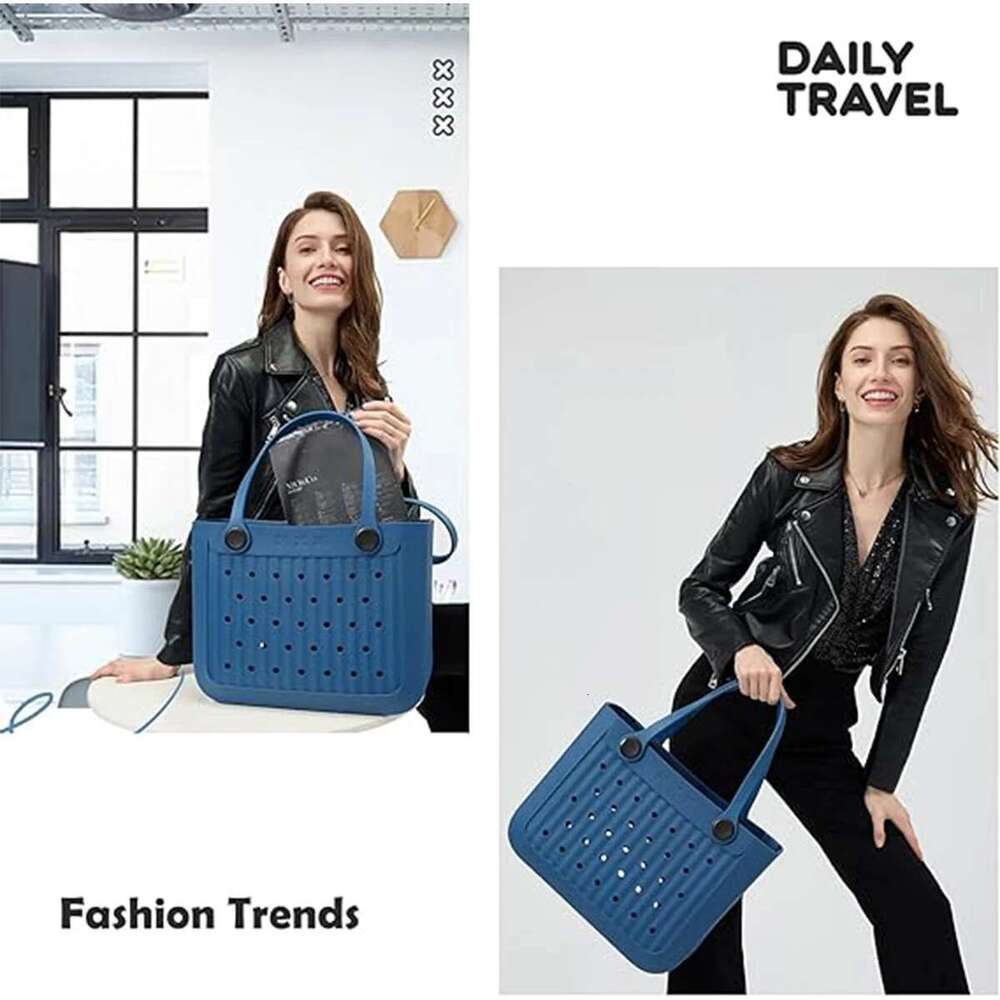 Waterproof Beach Tote Bag Large Washable Rubber Handbags Sports Travel Outdoor Anti-Tip Bag Gift For Women