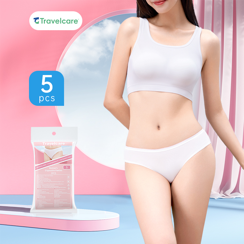 Women's Disposable 100% Cotton Underwear Ladies Briefs Panties Breathable Sustainable Plus Size Bikinis for Travel Hotel Spa Hospital Emergency