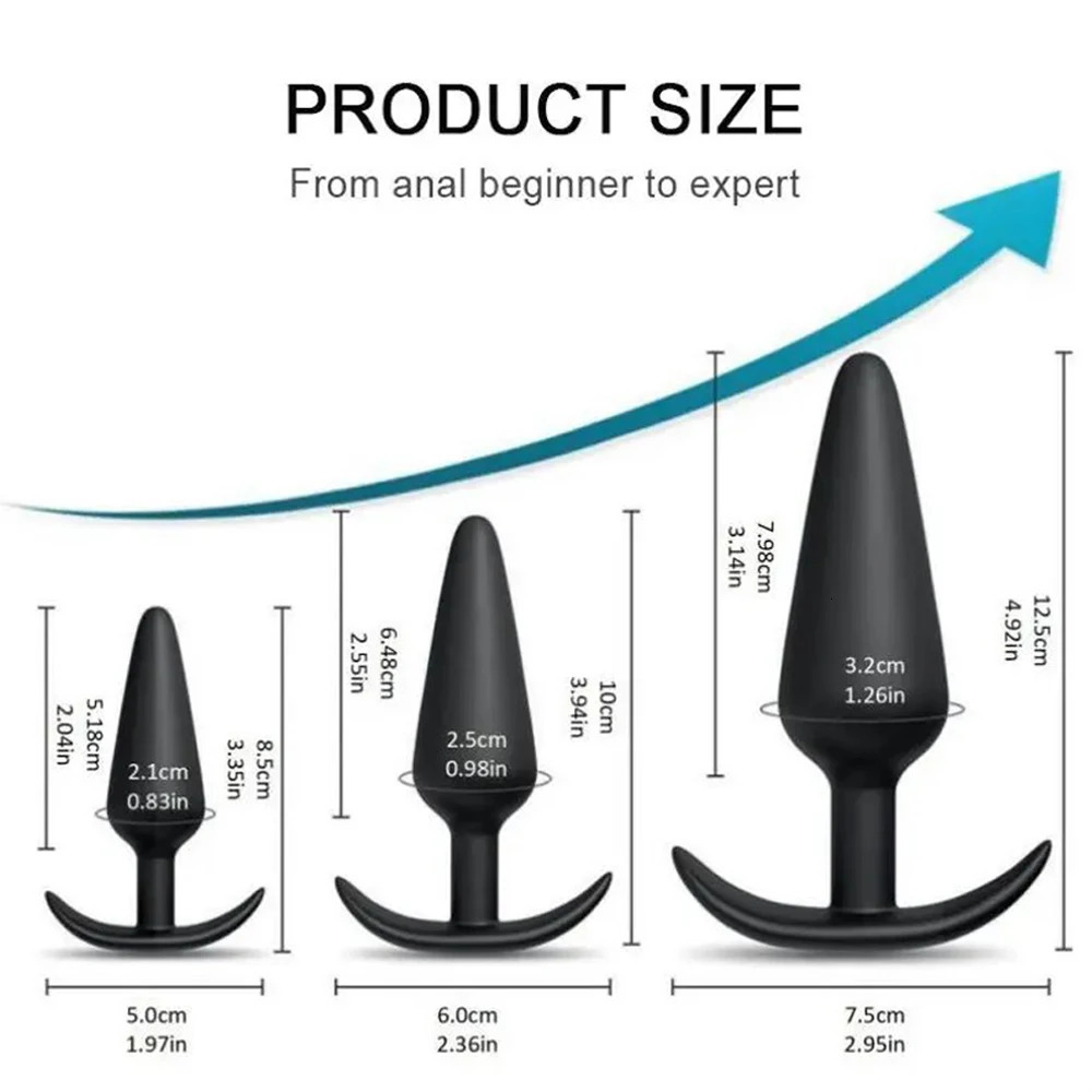 SML Sexy Toys Anal Plug Butt Vibrator WomenMen Soft Silicone Erotic Anal Plug Training Adults Sex Toys for Couple Women Gay 250515
