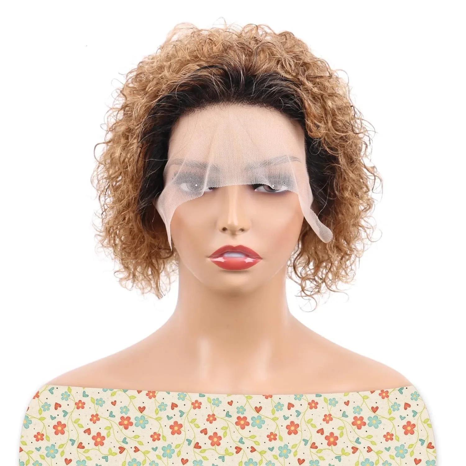 Pixie Cut Wigs Human HaiShort Curly Lace Front Human Hair Wigs For Women Brazilian Water Wave Bob Wig 13x1 Transparent Lace Wigs 250512