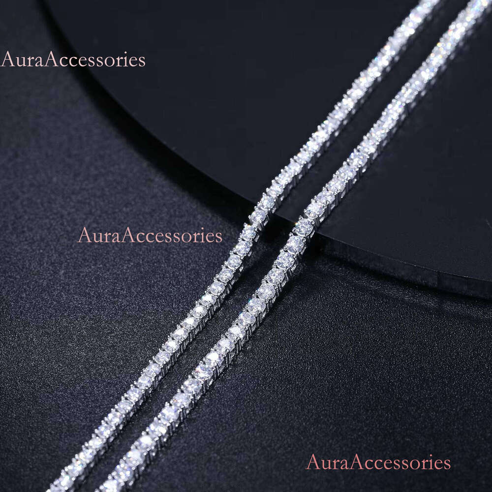 Classic 2mm 2.5mm Moissanite Tennis Bracelet Sterling Sier Pass Tester Lab Dia Women Girl Jewelry Gift