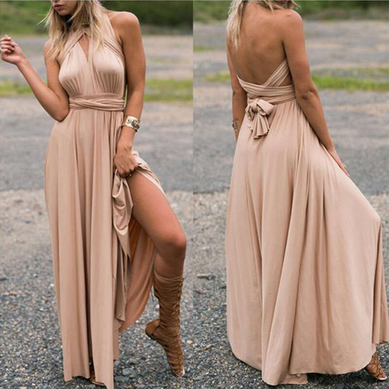 White Dress Maxi Dress Multiple Wearing Methods, Multiple Ropes, Cross Over, Open Back, Sexy Bandage Long Dress, Formal Dress KQ