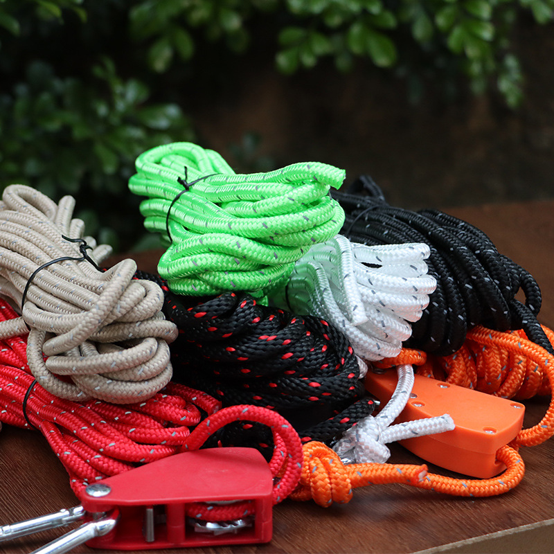 Outdoor pulley adjuster tent holder metal lifting pulley reflective wind rope bold canopy rope 4mm